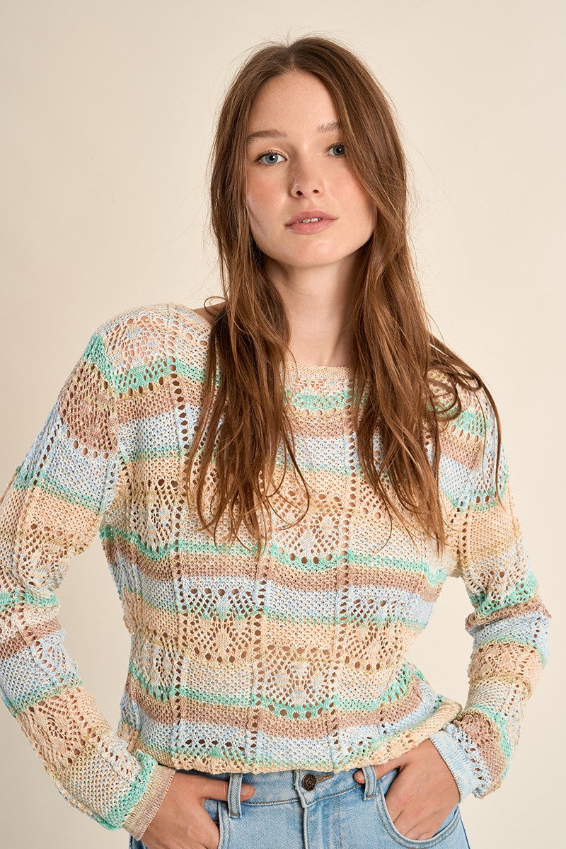 Molly Bracken Striped knit sweater