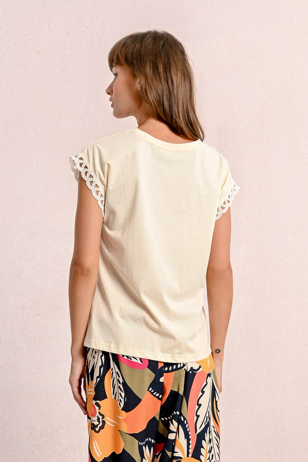 Molly Bracken T-shirt, openwork sleeves