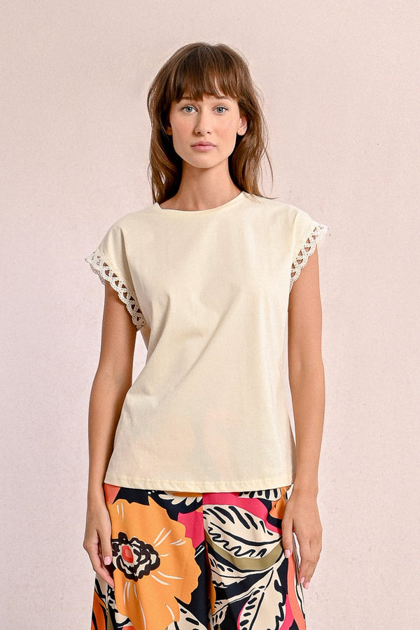 Molly Bracken T-shirt, openwork sleeves