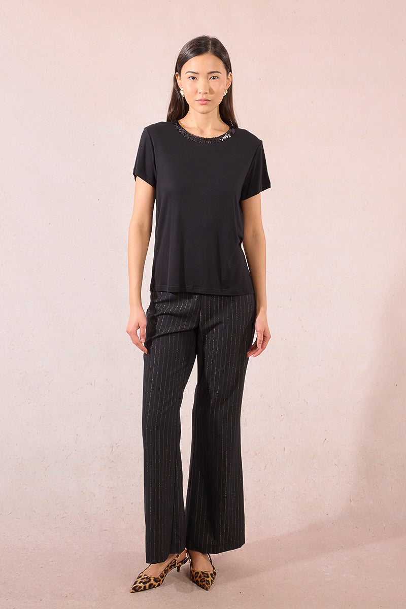 Molly Bracken T-shirt sequin neckline