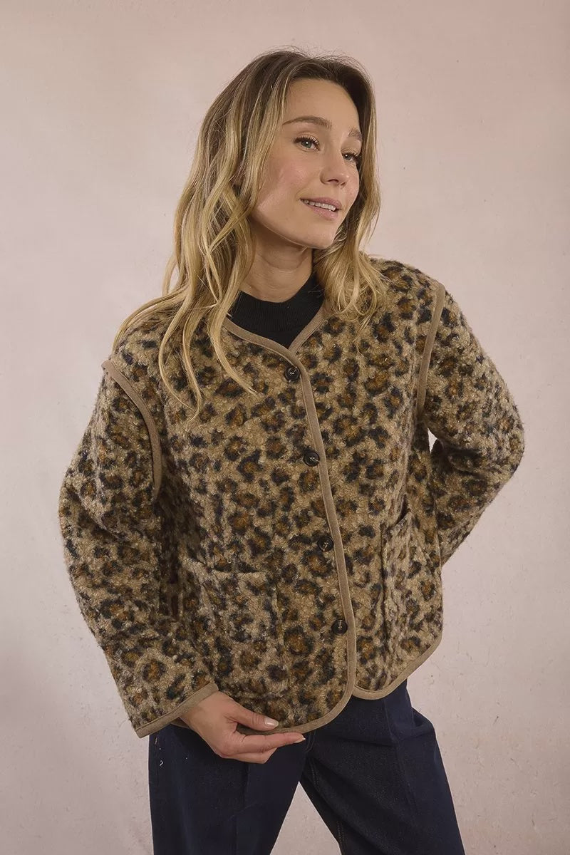 Molly Bracken Textured fur-effect jacket