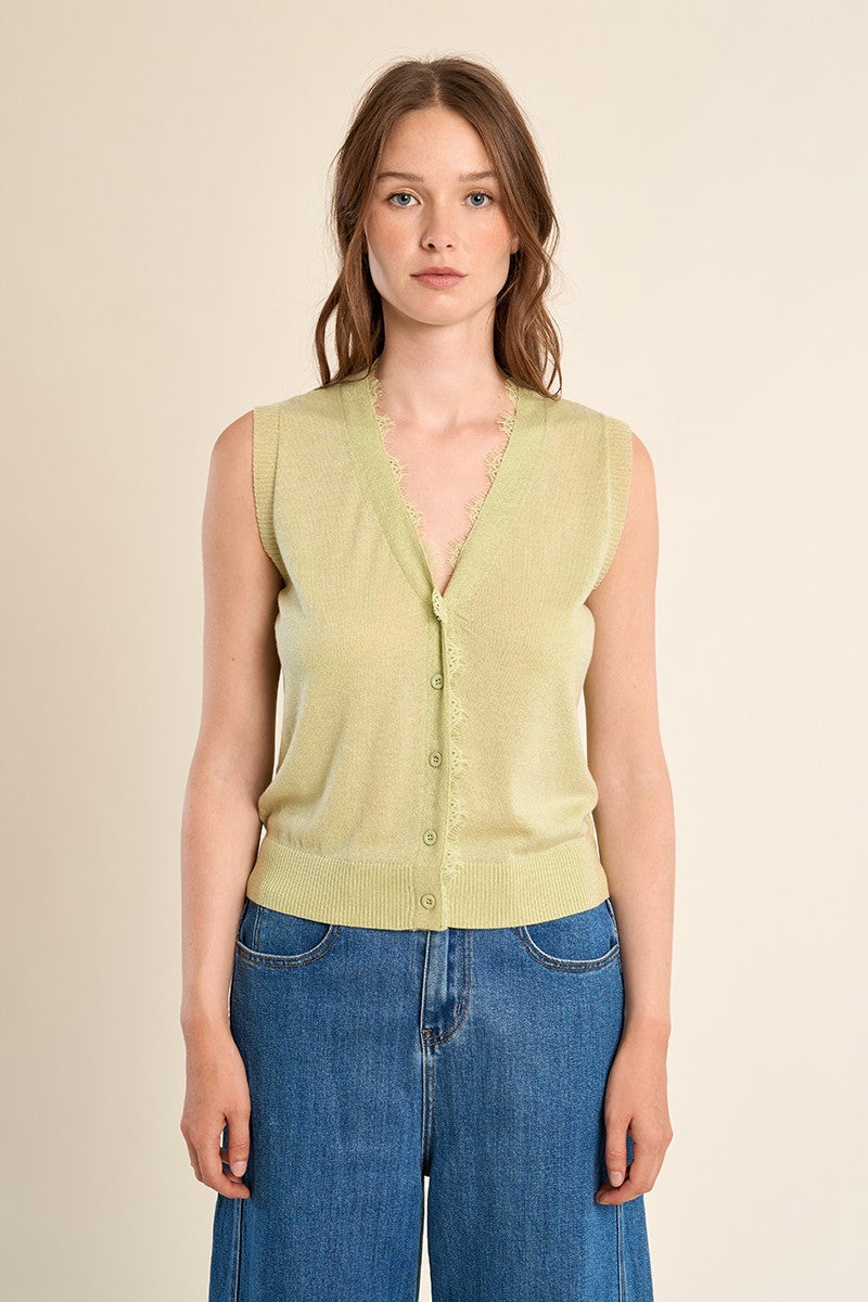 Molly Bracken Vest without sleeves, V-neck