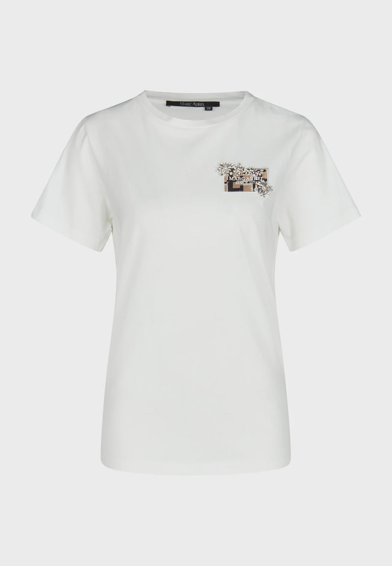 Marc Aurel T-Shirt with rhinestone appliqué