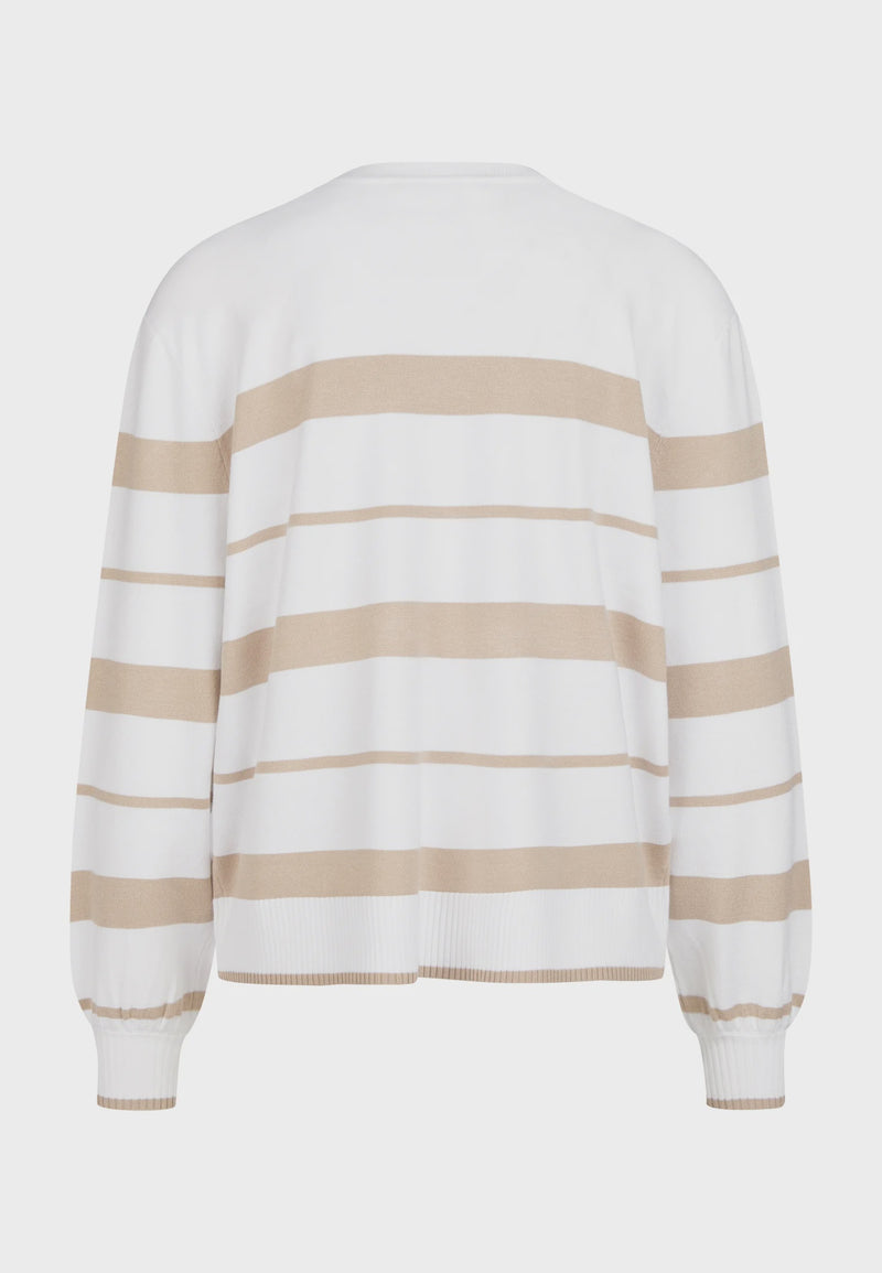 Marc Aurel Round neck sweater with block stripes