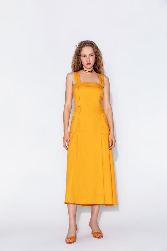 KAMEYA Strap Dress Saffron